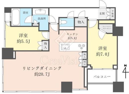 シティタワーズ豊洲ザ・シンボル 7階 間取り図