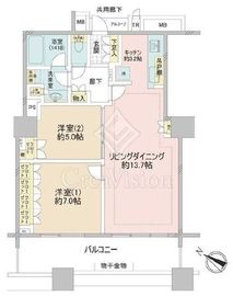 ブリリアマーレ有明 13階 間取り図