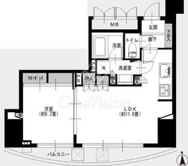 グランティアラ新御徒町アジールコート 8階 間取り図