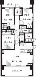 サングランデ桜橋 9階 間取り図