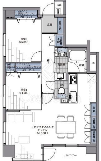 アシェール上野北 9階 間取り図