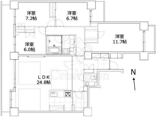 芦花公園プレスティージュ 6階 間取り図