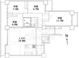 芦花公園プレスティージュ 6階 間取り図
