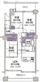 ヒルズ久が原壱番館 6階 間取り図