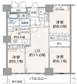 リーデンスタワー 24階 間取り図