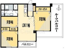 北千束スカイマンション 5階 間取り図