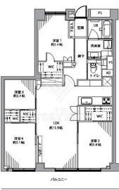 日商岩井大岡山第2マンション 3階 間取り図