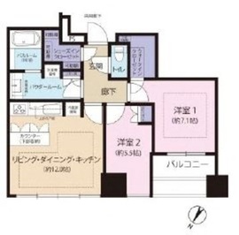 プレミストタワー白金高輪 33階 間取り図