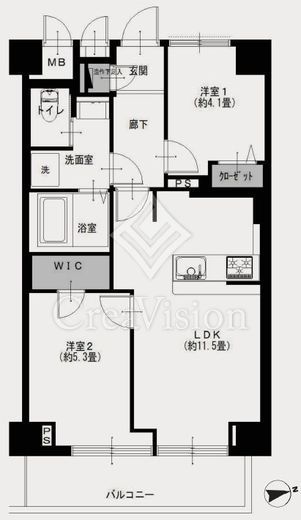ニューハイツ芝公園 7階 間取り図