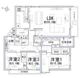 元麻布ウエストパークマンション 2階 間取り図