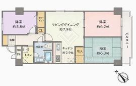 マンション勝どき 7階 間取り図