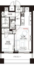 グラーサ白金高輪 14階 間取り図