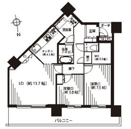 シティタワー品川 25階 間取り図