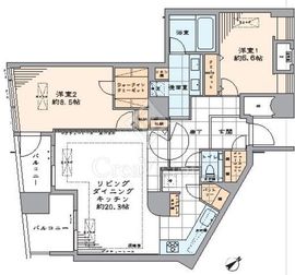 品川Vタワー タワー棟 19階 間取り図