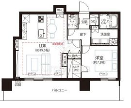 ブリリアタワー浜離宮 18階 間取り図