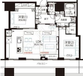 ＣＡＰＩＴＡＬ　ＧＡＴＥ　ＰＬＡＣＥ　ザ・タワー 30階 間取り図