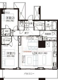 ザ・東京タワーズ シータワー 52階 間取り図