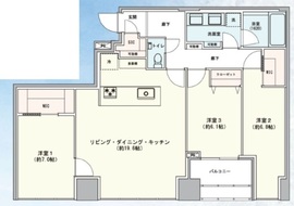 プレミストタワー白金高輪 9階 間取り図