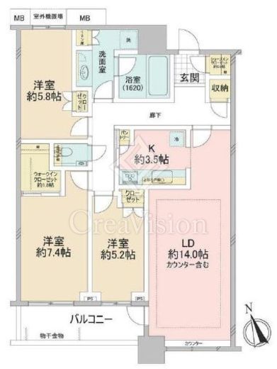芝浦アイランド グローヴタワー 43階 間取り図