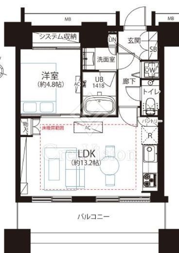 カテリーナ三田タワースイート イーストアーク 19階 間取り図