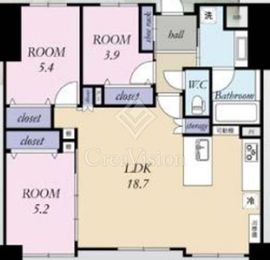 朝日白金台マンション 13階 間取り図