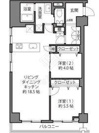 シャンボール新宿御苑前 2階 間取り図