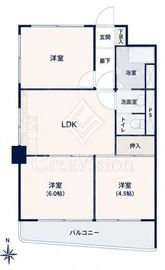 第18宮庭マンション 6階 間取り図