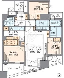 ヒルズ新宿御苑 5階 間取り図
