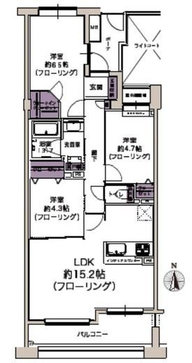 トレステージ目黒 13階 間取り図