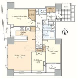 シティタワー四谷 4階 間取り図