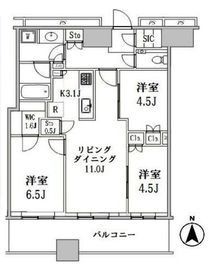 パークシティ武蔵小杉ザガーデンタワーズウエスト 50階 間取り図