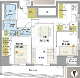 ルネ神田和泉町 4階 間取り図