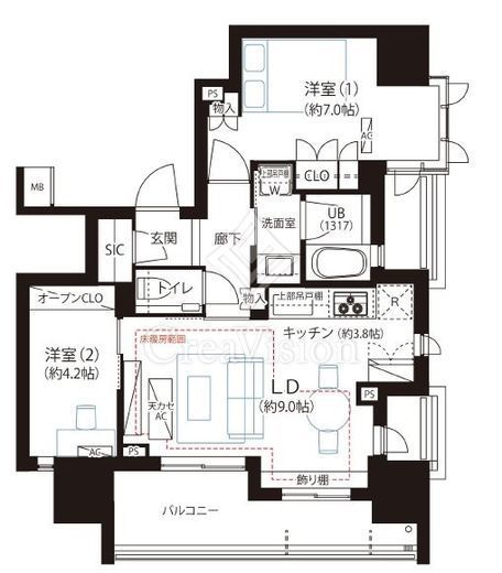 グランリビオ表参道 11階 間取り図