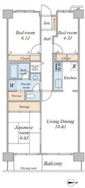 ファミリータウン東陽 5階 間取り図