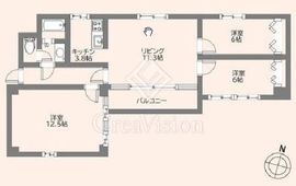 ニューフジマンション 6階 間取り図