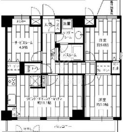クレッセント中目黒 5階 間取り図