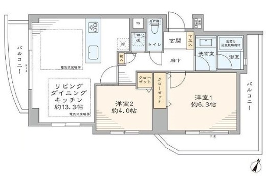 ホライズンプレイス赤坂 8階 間取り図