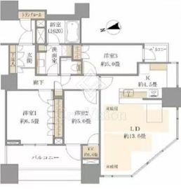 パークシティ大崎 ザ タワー 33階 間取り図