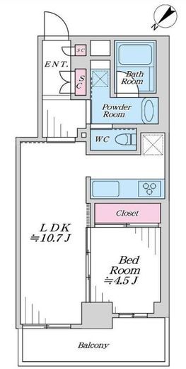 ホライズンプレイス赤坂 2階 間取り図