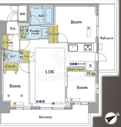 イトーピアマイズ池袋 2階 間取り図