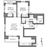 蔵前アムフラット 2階 間取り図