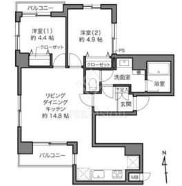 蔵前アムフラット 2階 間取り図