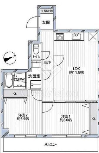 シーガルハイツ入谷壱番館 6階 間取り図