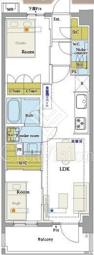 オープンレジデンシア千川フロント 3階 間取り図