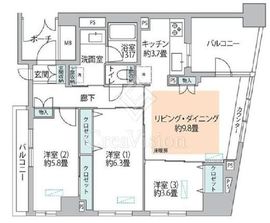 コスモ上野パークサイドシティ 8階 間取り図