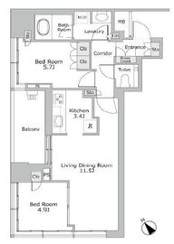 クロスエアタワー 14階 間取り図