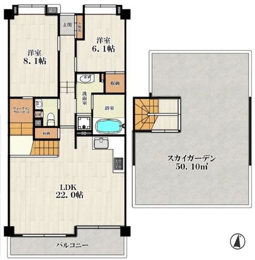 藤和目黒八雲ホームズ 3階 間取り図