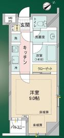 ラ ステュディオ新橋 9階 間取り図