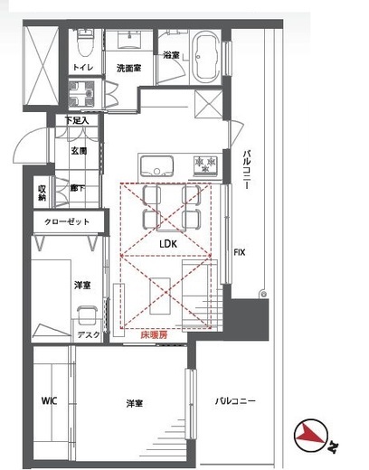 カテリーナ三田タワースイート ウエストアーク 25階 間取り図