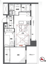 カテリーナ三田タワースイート ウエストアーク 25階 間取り図